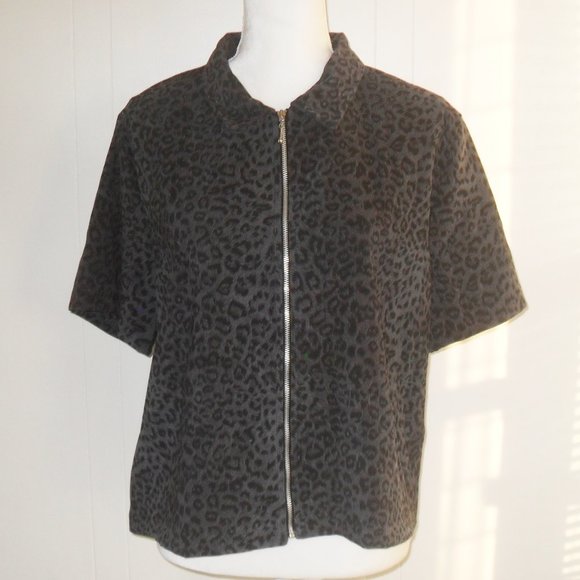 Christopher & Banks Gray Cheetah Dress Jacket - Picture 3 of 5